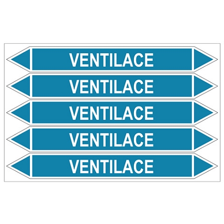 Značení potrubí, ventilace